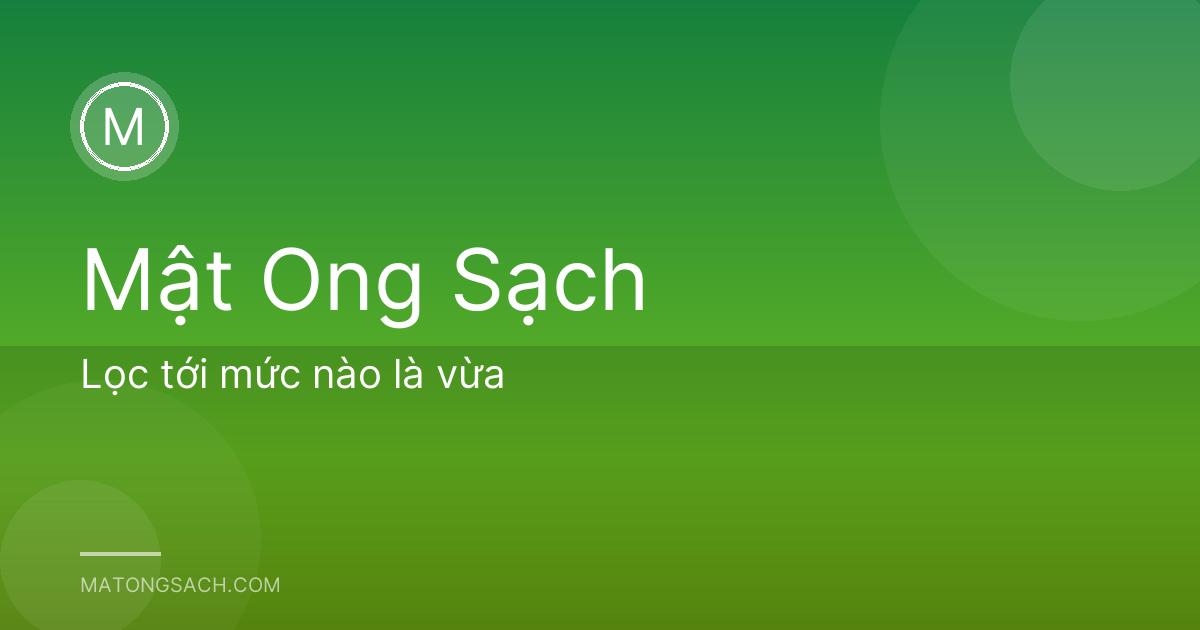 Lọc tới mức nào là vừa